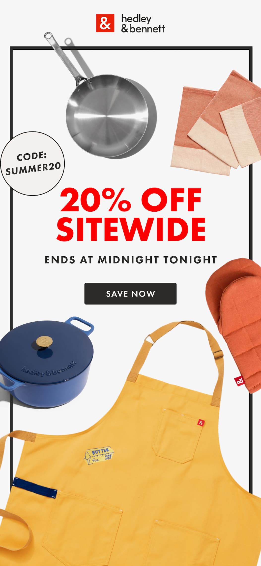 hedley & bennett | 20% OFF SITEWIDE | ENDS AT MIDNIGHT PST | SHOP THE SALE