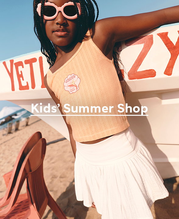 Girl wearing a Soft Orange Cotton Rich Pointelle Cami Top