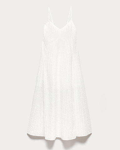 White Textured Dobby Maxi Beach Dress