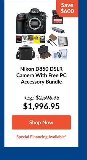 Nikon D850 DSLR Camera With Free PC Accessory Bundle