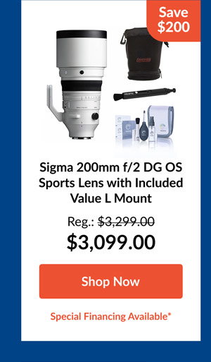 Sigma 200mm f/2 DG OS Sports Lens with Included Value L Mount