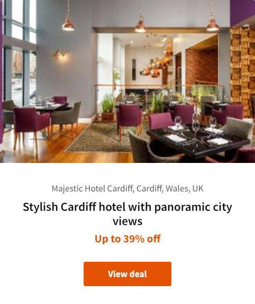 Stylish Cardiff hotel with panoramic city views