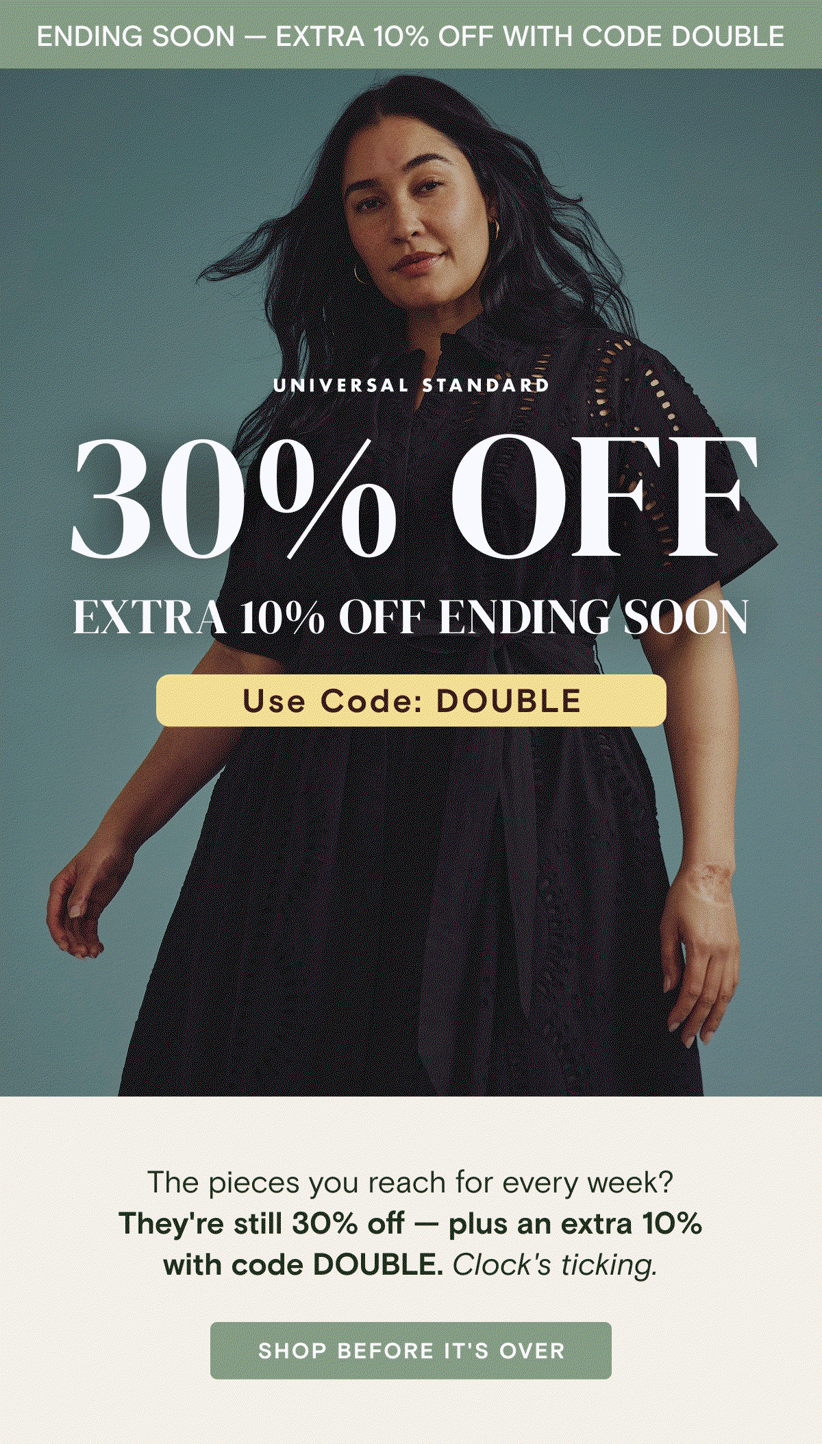 30% off plus extra 10% off with code Double