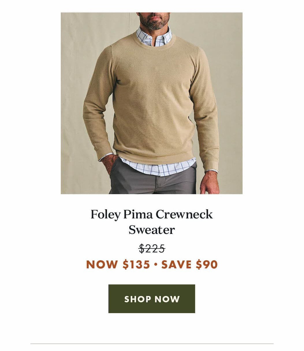 Foley Pima Crew Neck Sweater - Shop Now