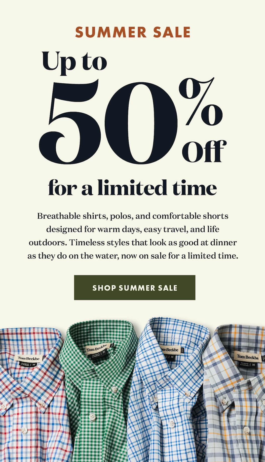 Summer Sale - Up to 50% off - Shop Now