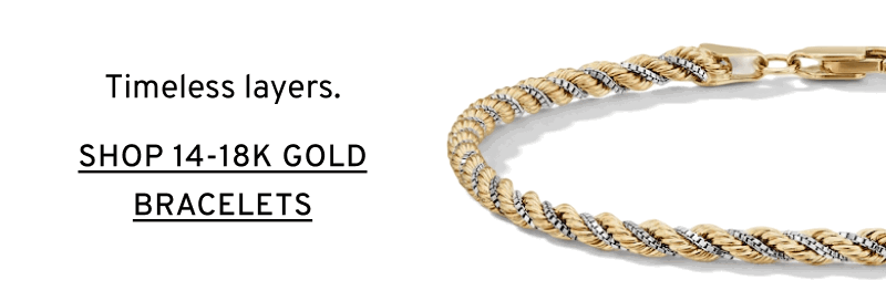 Gold chain bracelets. Modern luxury. Timeless layers. Click to Shop 14-18k Gold Bracelets