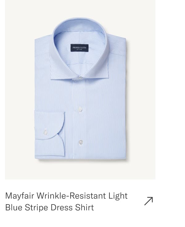  Mayfair Wrinkle-Resistant Light Blue Stripe Dress Shirt