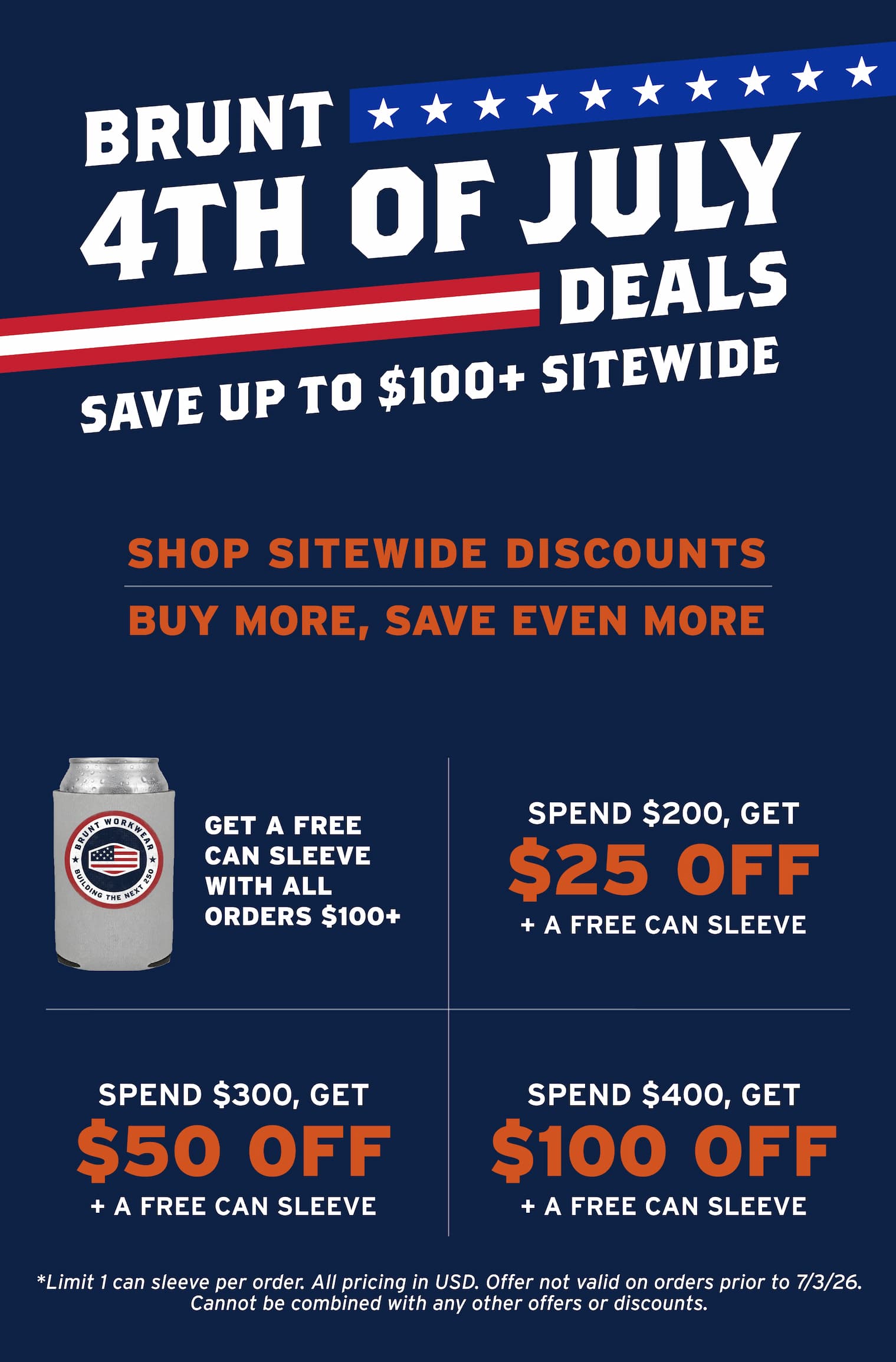 4TH OF JULY DEALS - SAVE UP TO $100