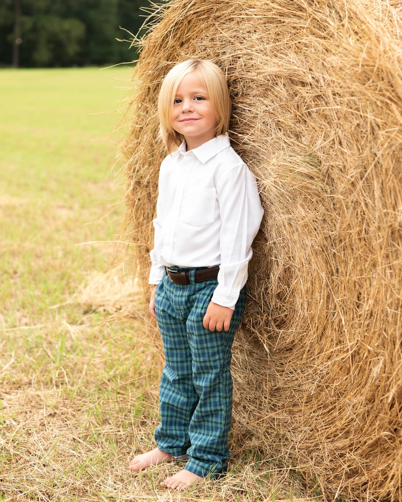 Navy Tartan Plaid Pants