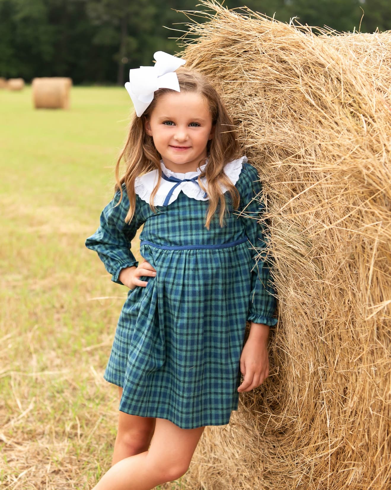 Navy Tartan Plaid Dress