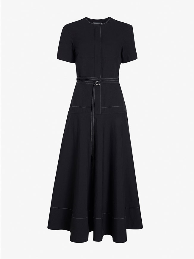 Elizabeth Dress in Solid Cotton Linen in Black