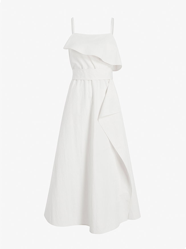 Reign Dress in Washed Cotton in Alabaster