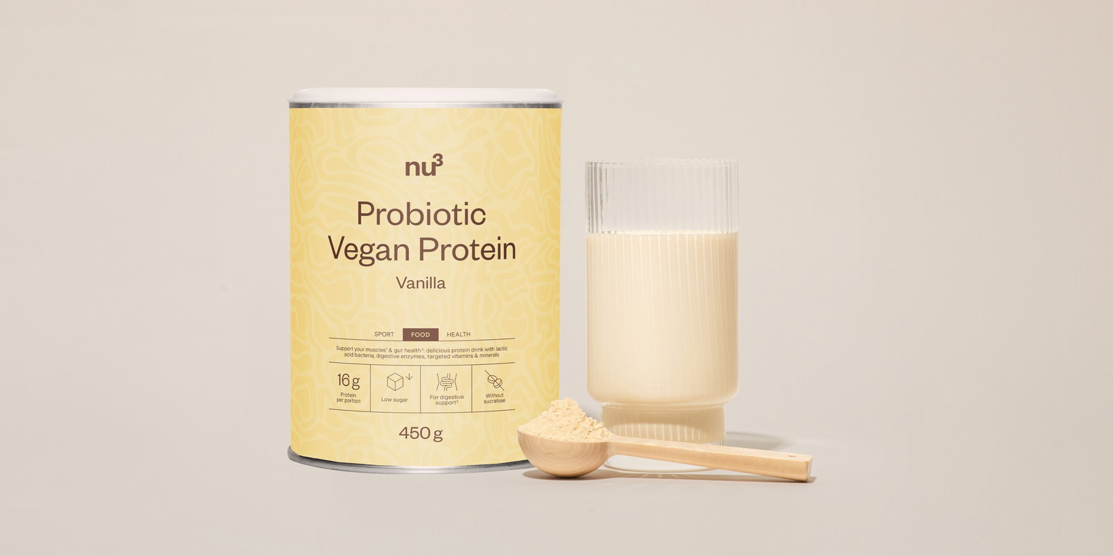nu3 Probiotic Vegan Protein Vanille / 450 g