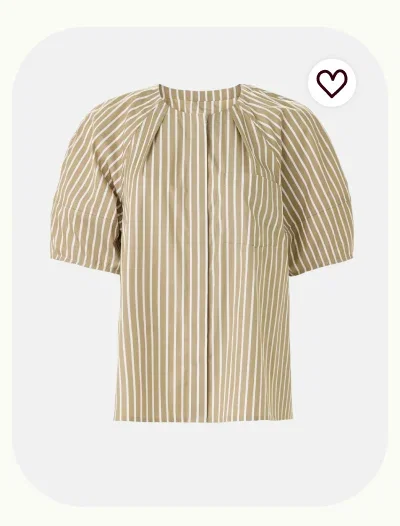 Stripe Lantern Sleeve Shirt