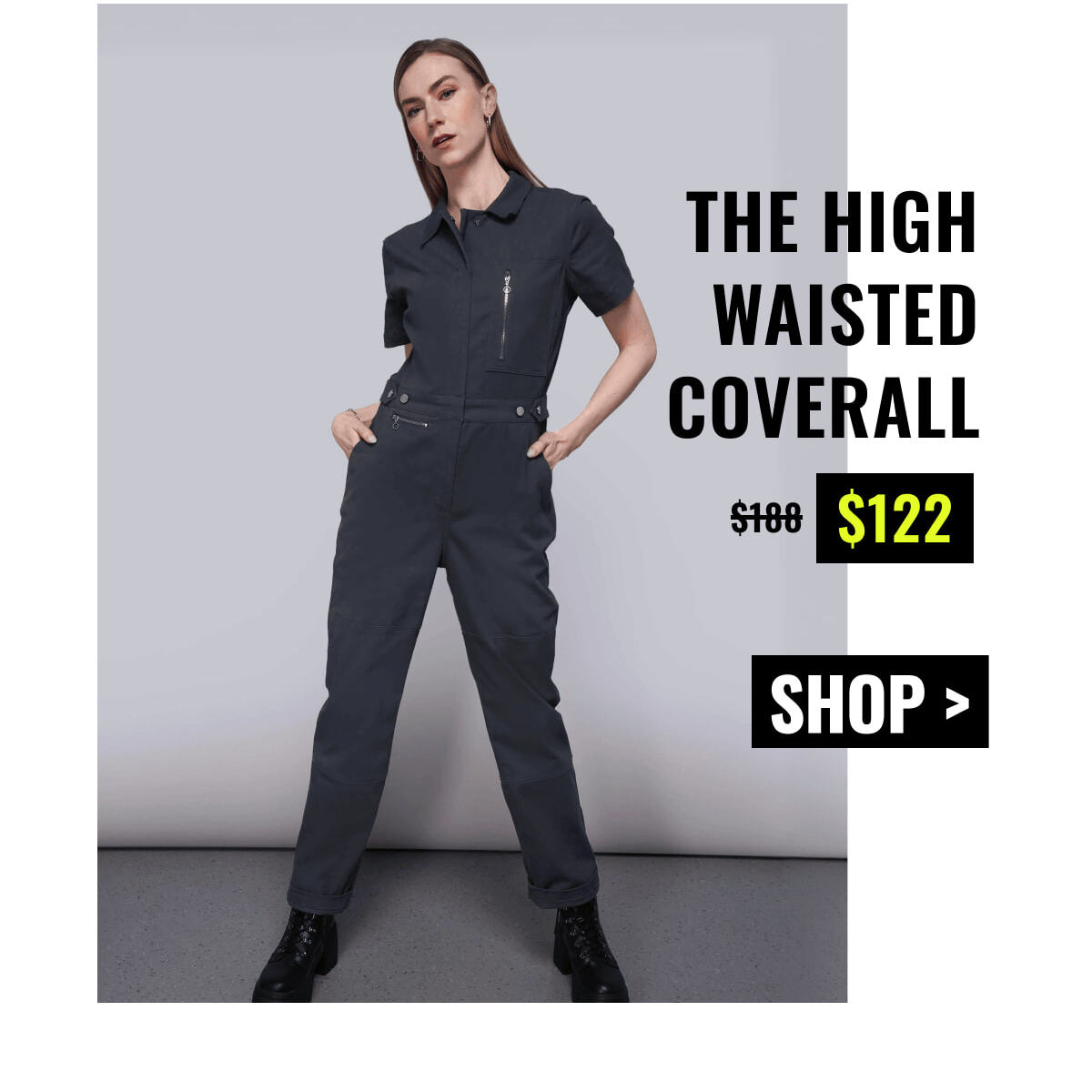 The Essential High Waisted Zipper Coverall