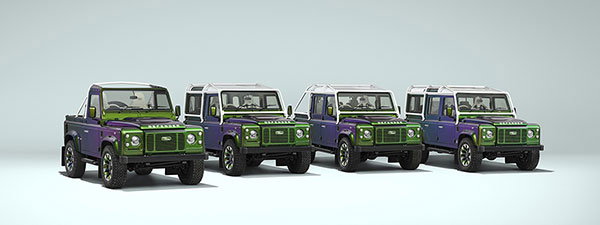 Four-Pack of Color-Changing Defender Works V8s Shows the Scope of Land Rover Classic