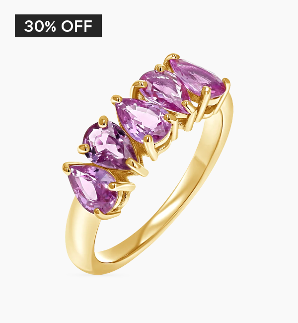 Pear Shape Pink Sapphire Half Eternity
