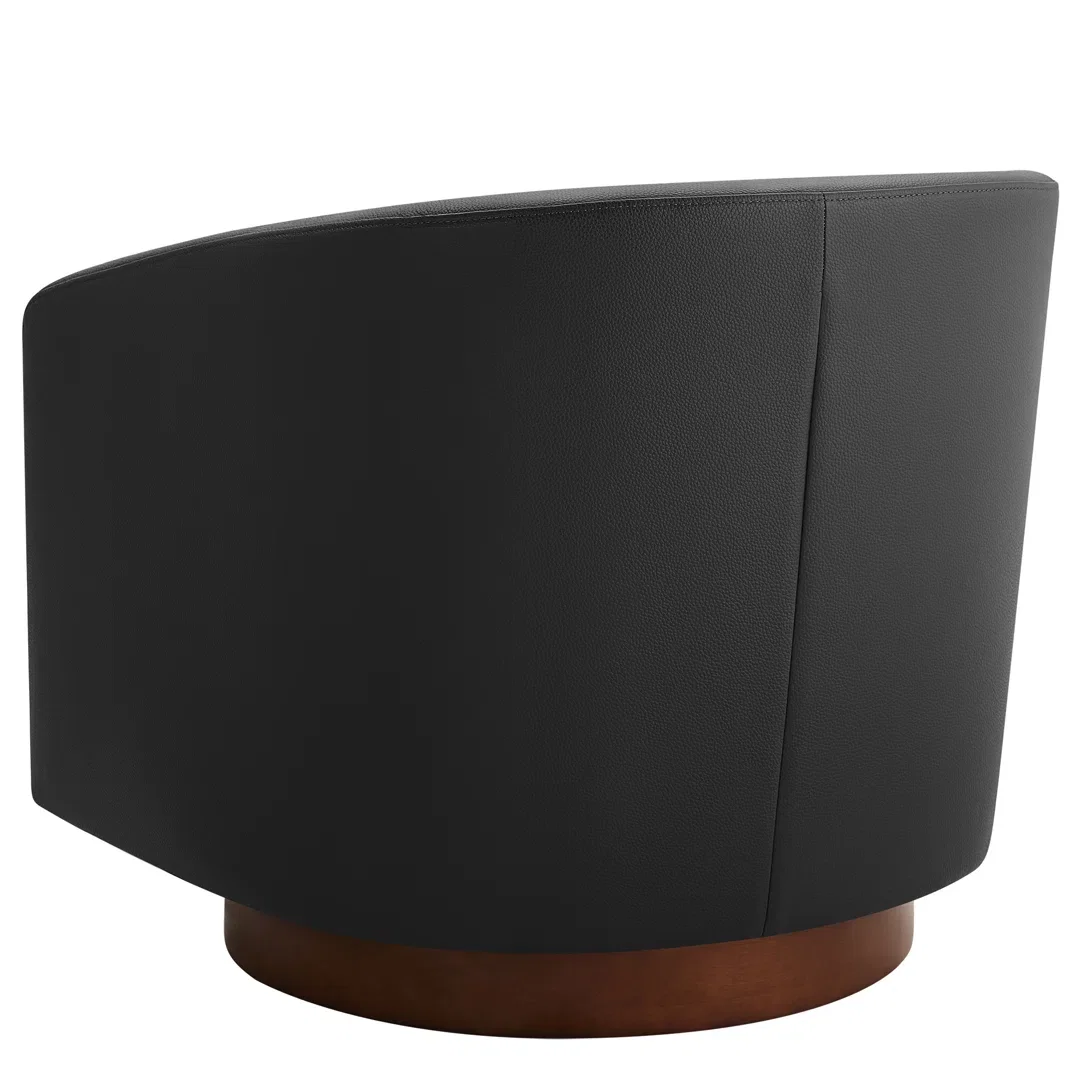 Bennett Vegan  Leather Swivel Barrel Chair