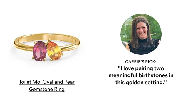 Toi et Moi Oval and Pear Gemstone Ring