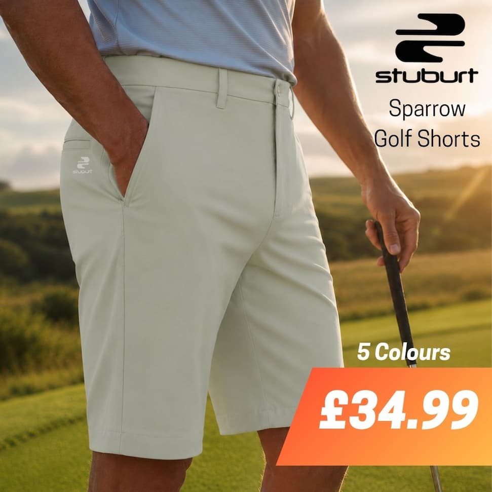 Stuburt Golf Mens Sparrow Water Repellent Sustainable Stretch Golf Shorts