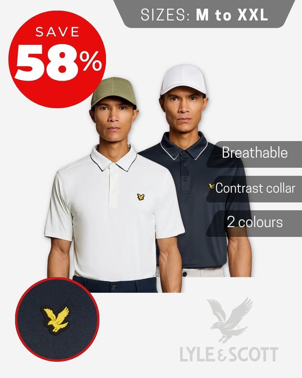 Lyle & Scott Mens Contrast Collar Breathable Comfy Golf Polo Shirt