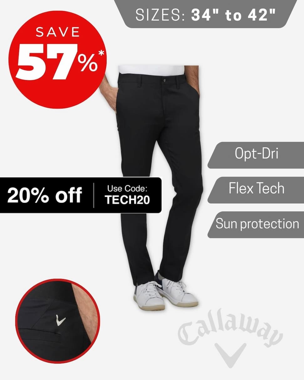 Callaway Mens X Tech III Chevron Flex Stretch Golf Trousers