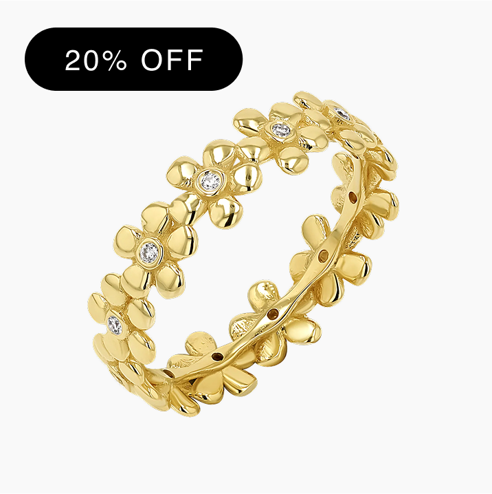 Diamond Flower Eternity Band
