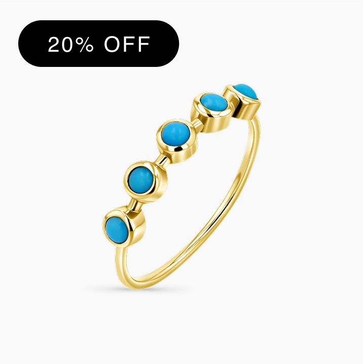 Turquoise 5 Stone Ring