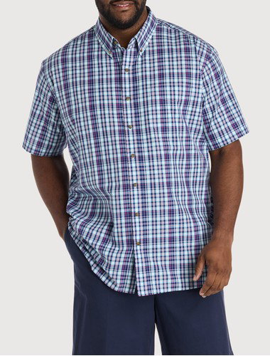 Easy-Care Large Plaid Sport Shirt