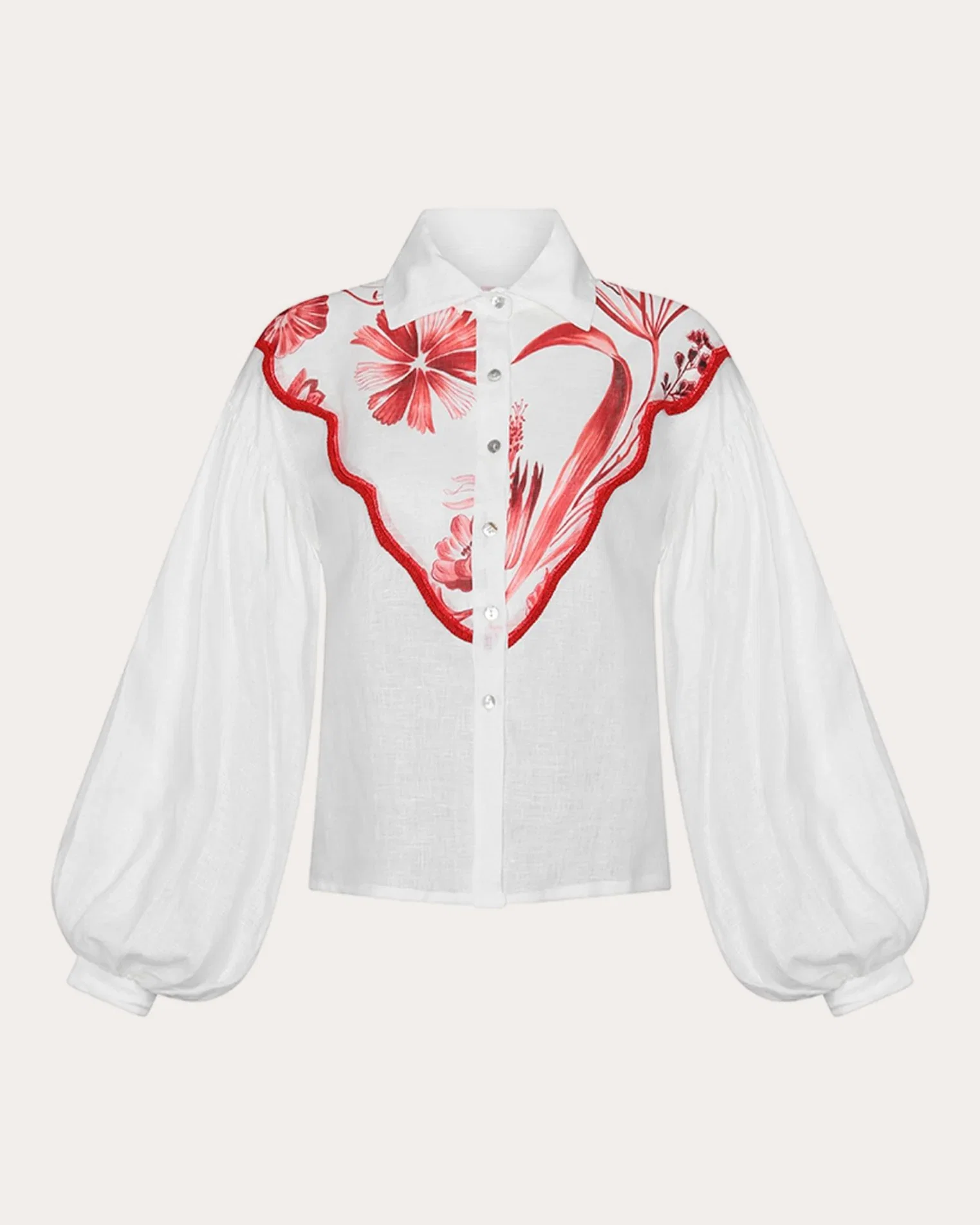 La Vie Rouge Embroidered Linen Shirt