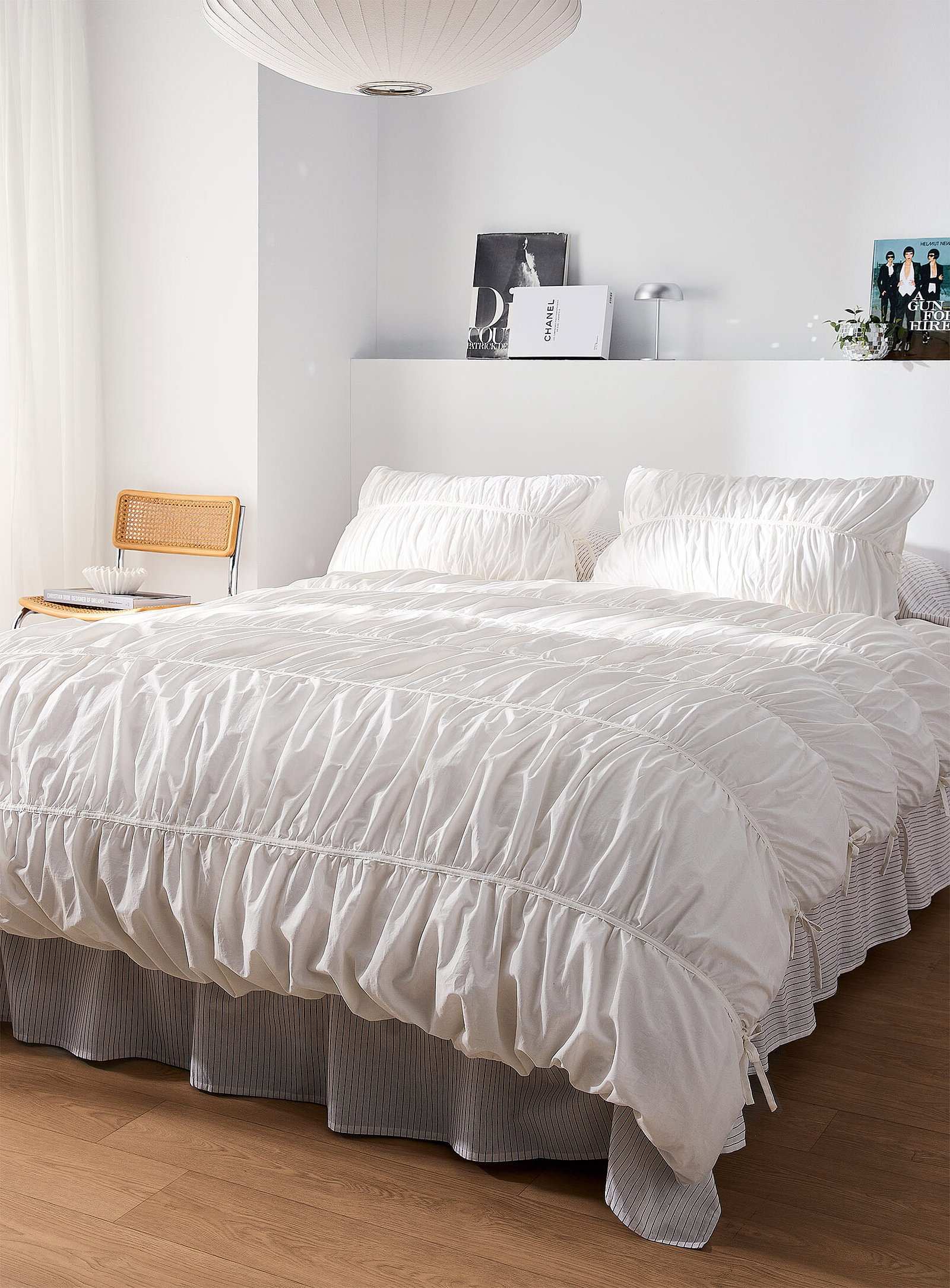 Pure organic cotton ruffled duvet cover set