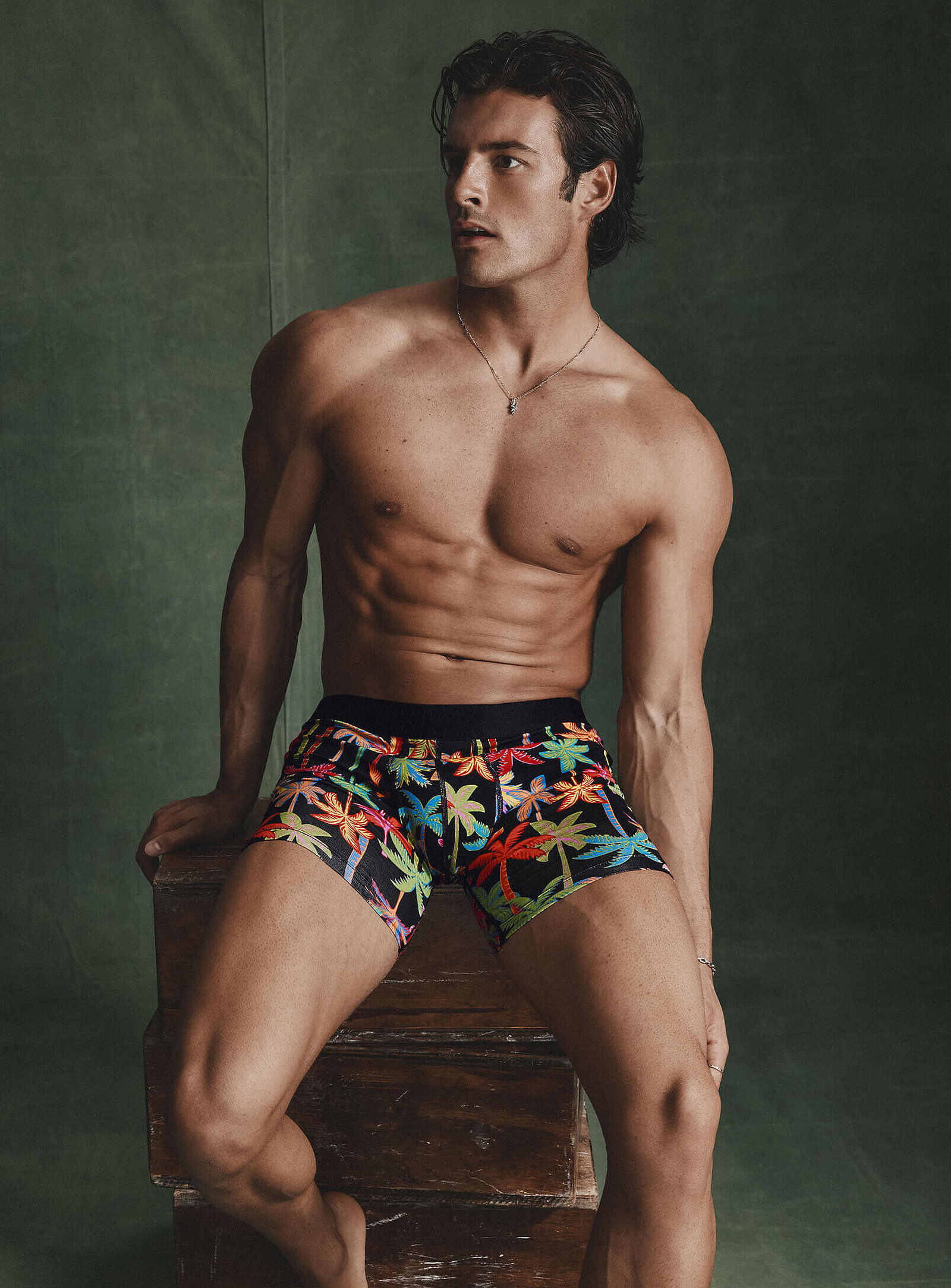 6" colourful palm tree boxer brief<br>DROPTEMP™