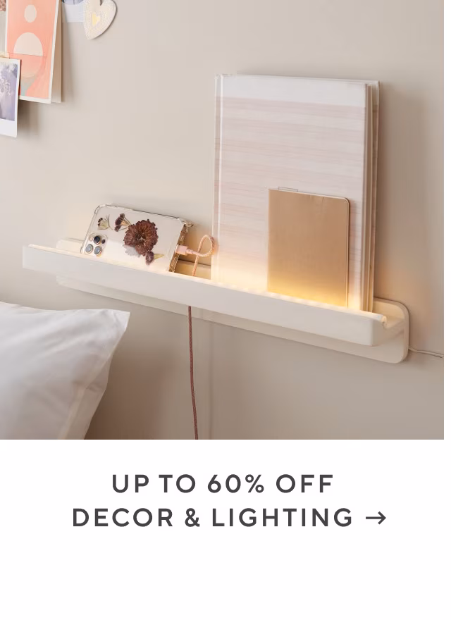 Up to 60% off decor and lighting