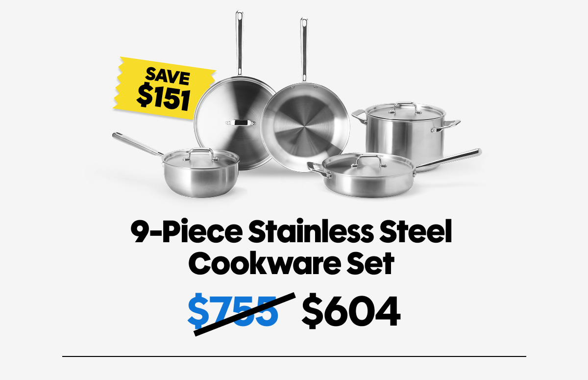 9-piece stainless cookware set