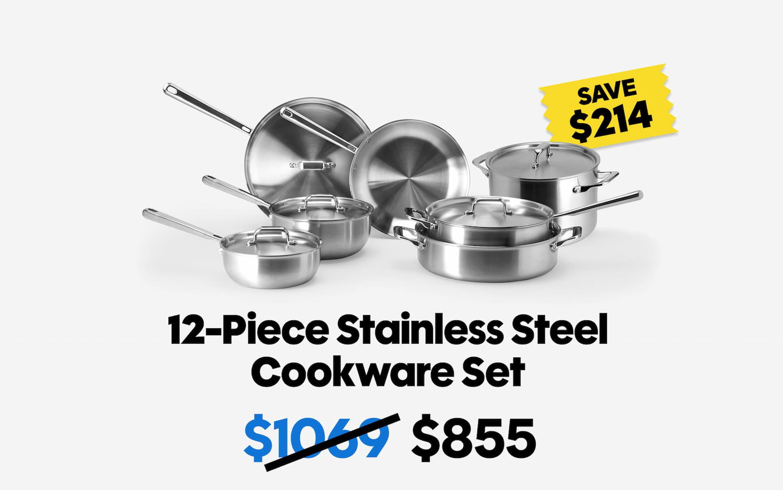 12-piece stainless cookware set