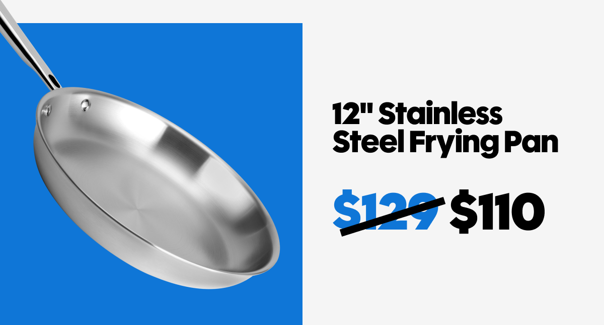 12" stainless steel frying pan
