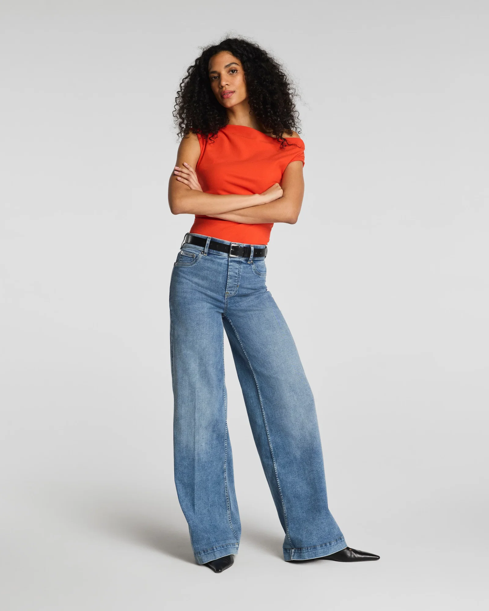 Image of Spanx Women's SPANXshape® EveryWear Pull-On Wide Leg Jeans, Antique Indigo
