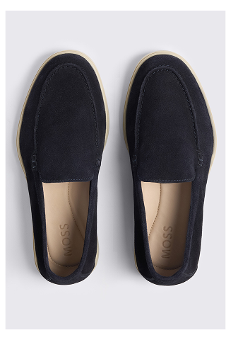 Navy Lewisham Relaxed Suede Loafers