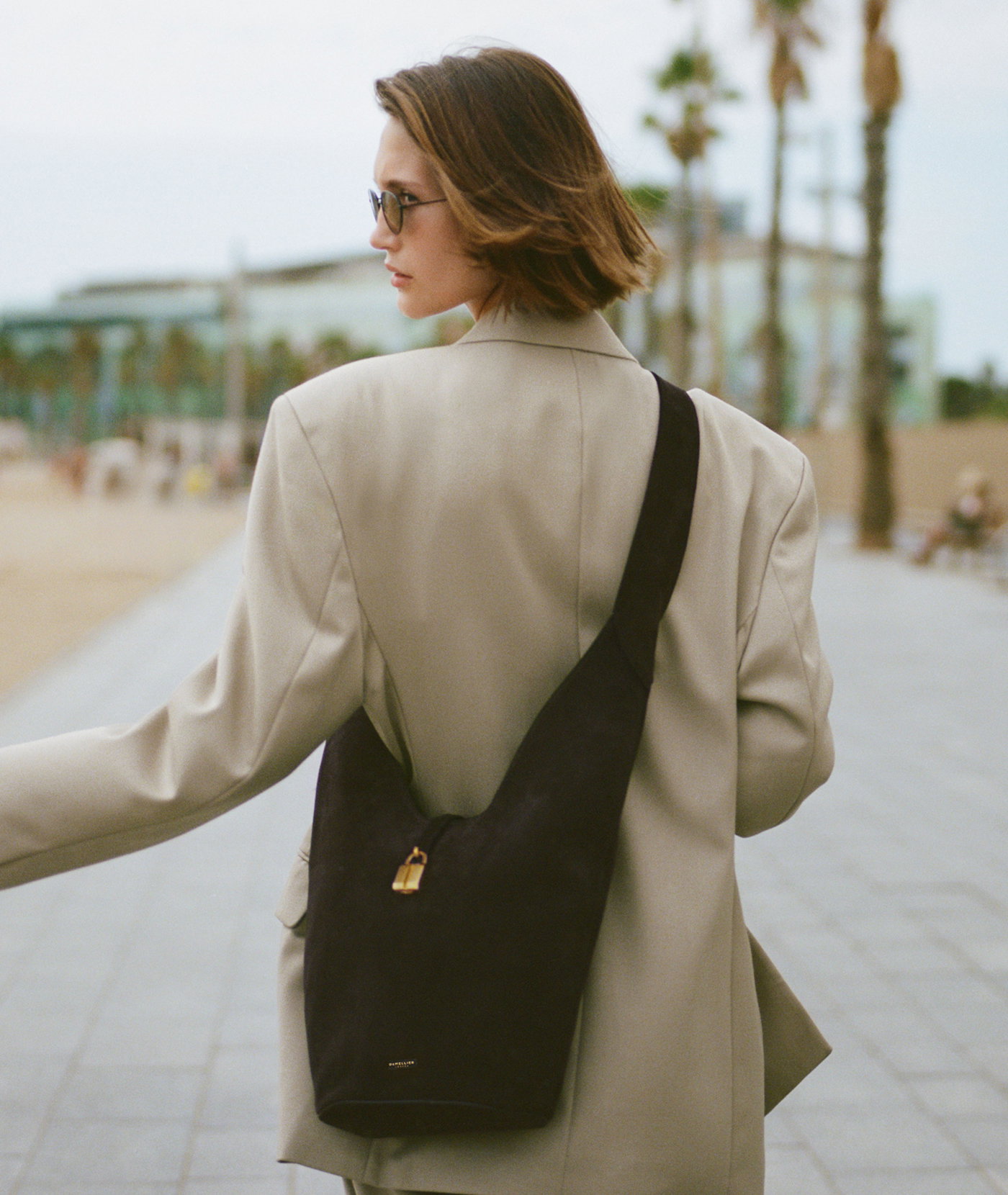 siena crossbody dark chocolate suede