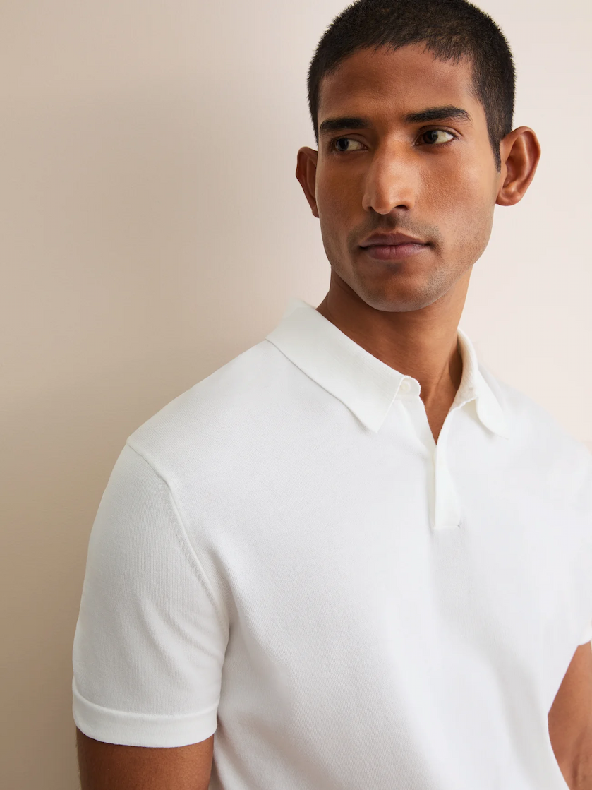 Men's Sea Island Cotton Polo in White