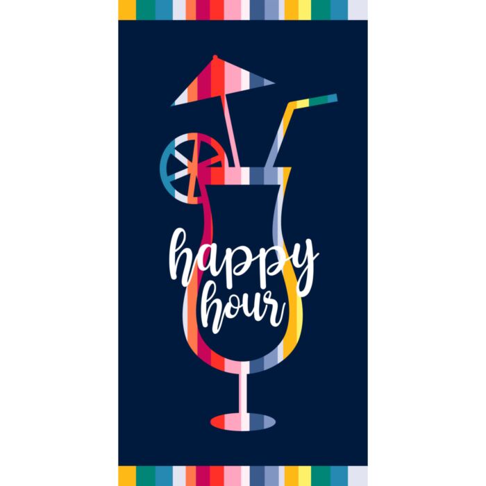 Egeria Strandtuch «Happy Hours», 90 x 180 cm , dunkelblau