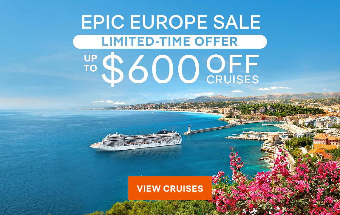 Epic Europe Sale – Limited-Time Offer – Up to $600 Off Cruises* – Click to View Cruises & Book Now
