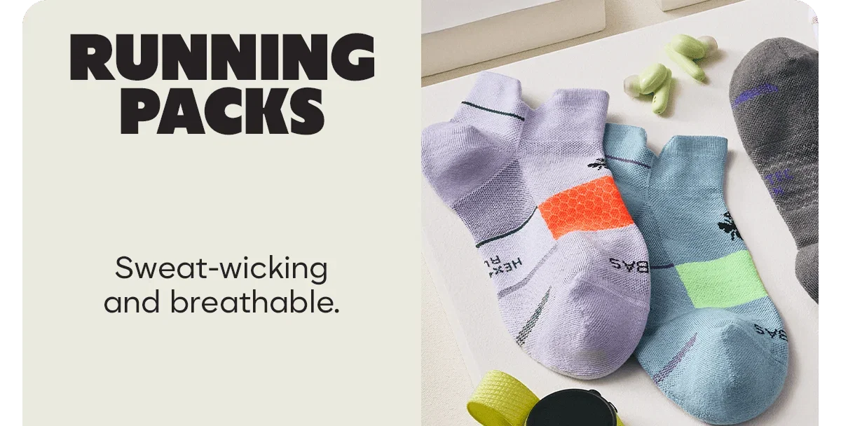 RUNNING PACKS. Sweat-wicking and breathable.