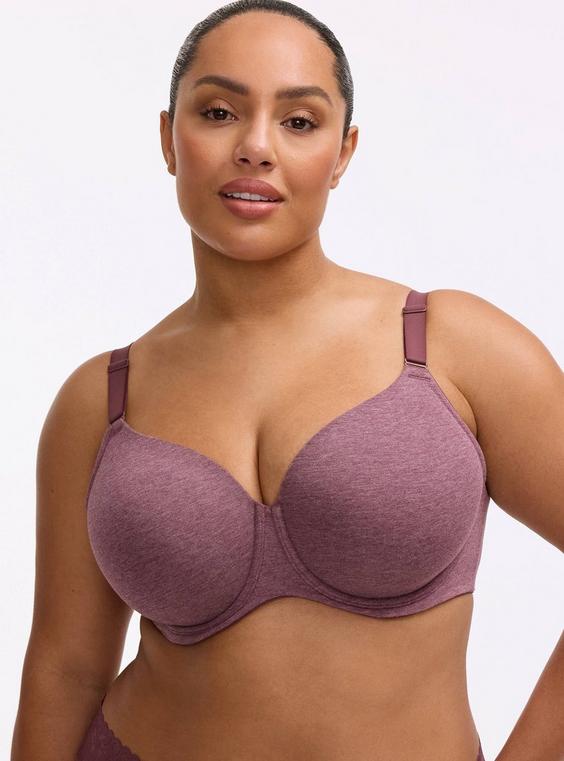 Full Coverage Lightly Lined Cotton Heather Bra