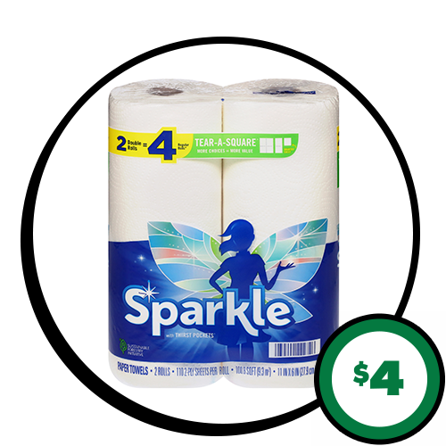$4 Double-Roll Paper Towels