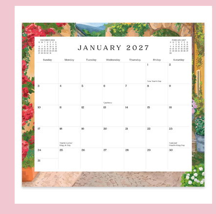 2026-2027 Paper Source Landscapes 17-Month Magnetic Calendar