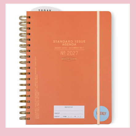 2026-2027 Tangerine Standard Issue Weekly Desk Planner