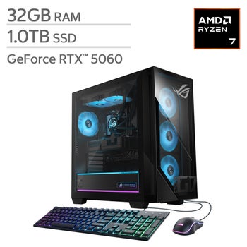ASUS ROG GM700 58L Gaming Desktop with AMD Ryzen 7 Processor and NVIDIA GeForce RTX 5060 Graphics