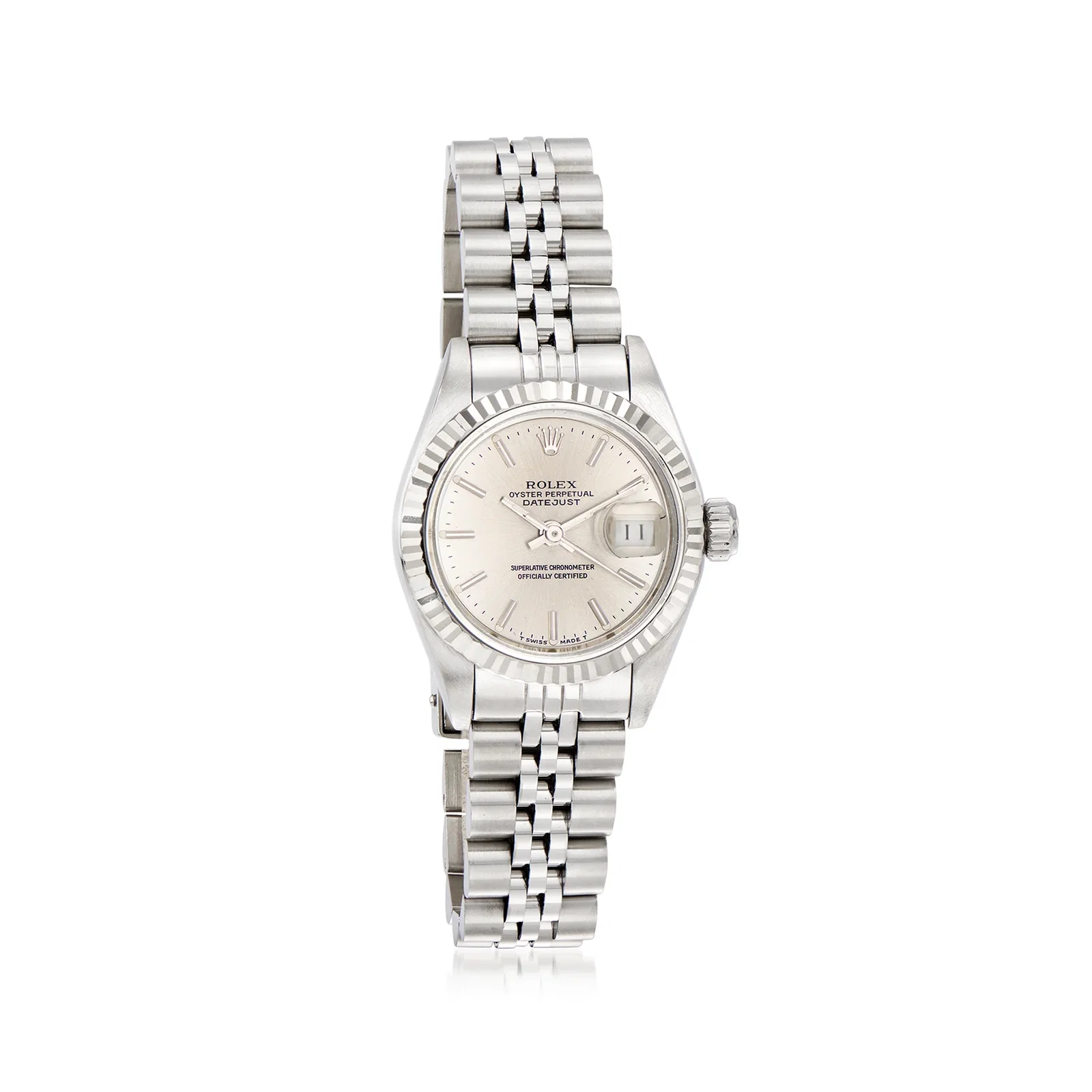 Image of Pre-Owned Rolex Datejust Women's 26mm Automatic Stainless Steel and 18kt White Gold Watch