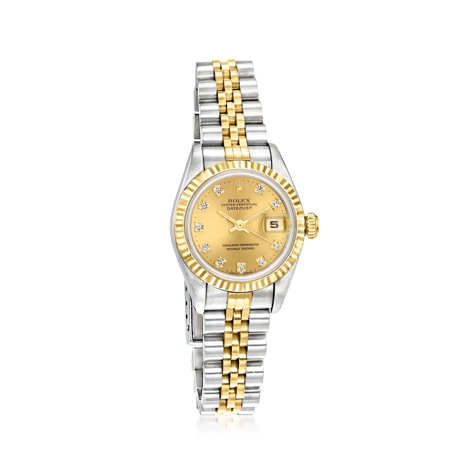 Image of Pre-Owned Rolex Datejust Women's 26mm Automatic Stainless Steel and 18kt Yellow Gold Watch